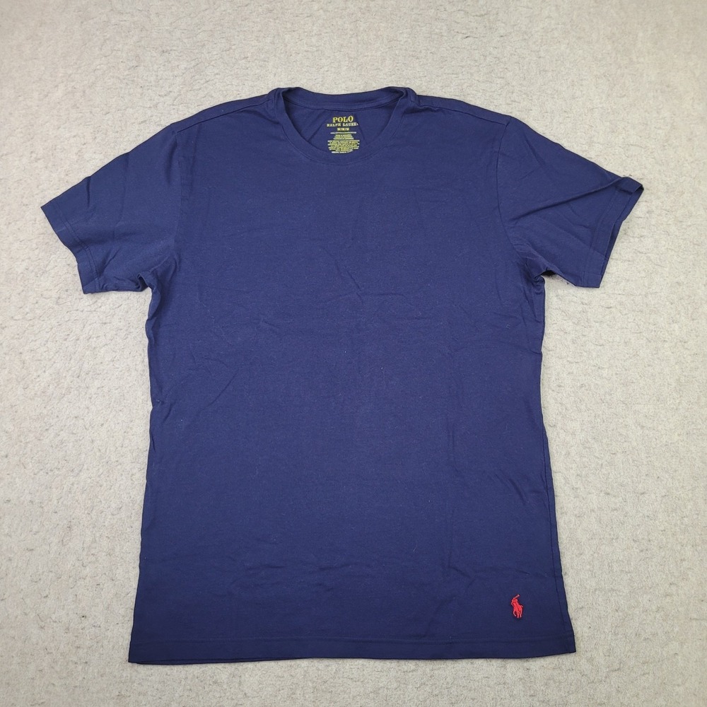 Polo Ralph Lauren Crew Neck T‎ Shirt Mens M Navy Blue Short Sleeve Preppy Cotton
